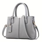 Women's Leather Handbag - Stylish Structured Tote & Crossbody Strap