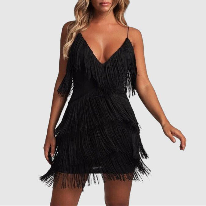 Bold Fringe Bodycon Mini Dress for Women