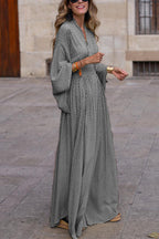 Elegant Long Sleeve V-Neck Dress for Women