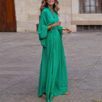 Elegant Long Sleeve V-Neck Dress for Women