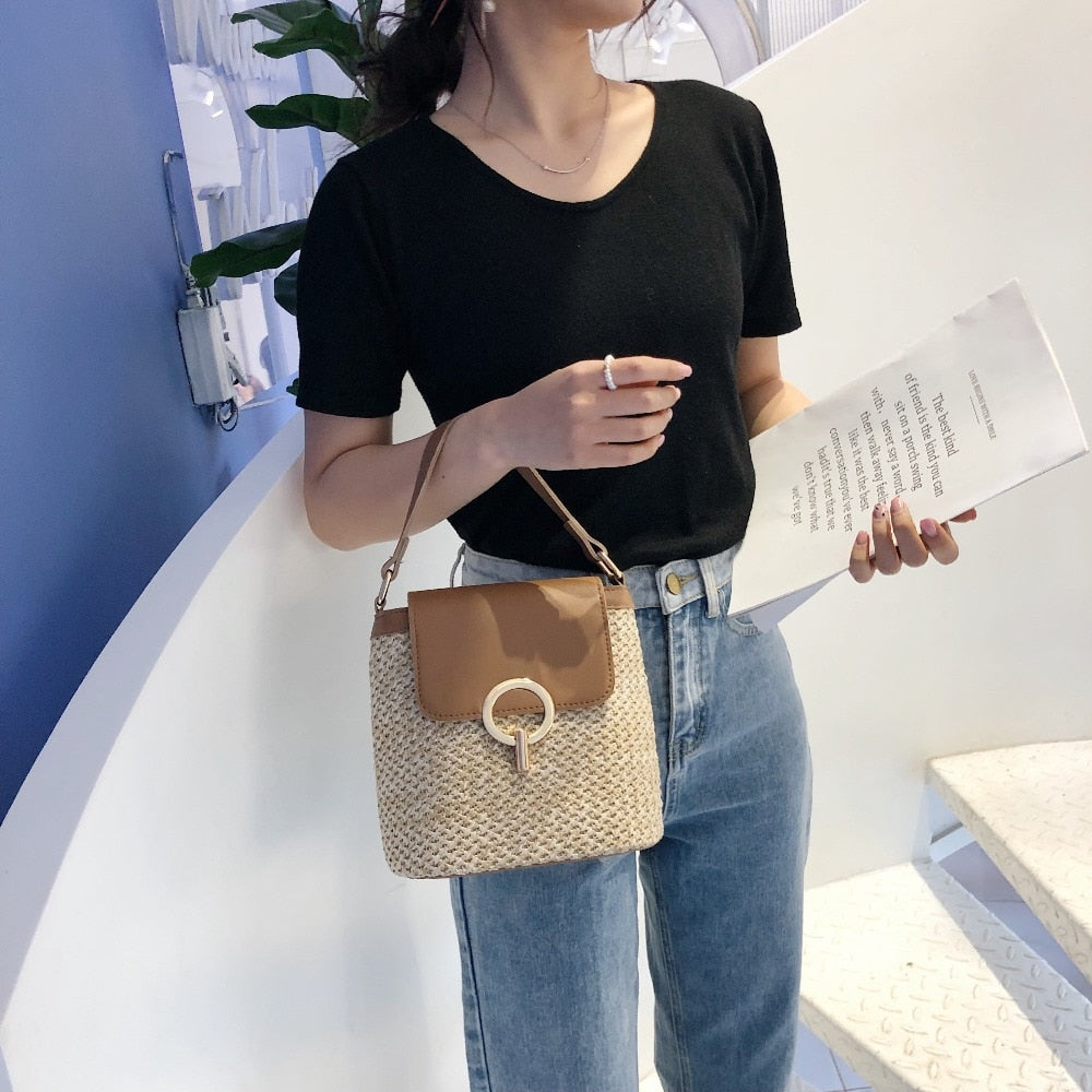 Women's Straw Handbag - Summer Style & Versatile