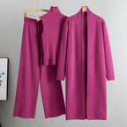Luxe Knit Three Piece Cardigan and Trousers Set Exclusive