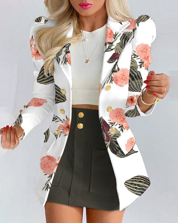 Timeless Capsule Wool Blend Blazer and Mini Skirt Set for Women Limited Edition