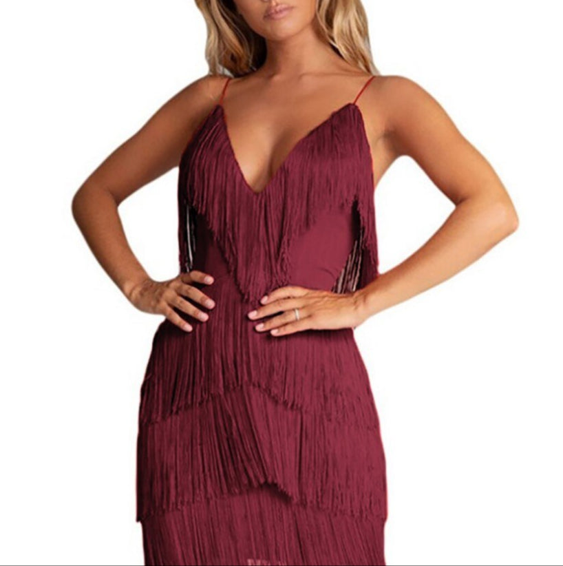 Bold Fringe Bodycon Mini Dress for Women