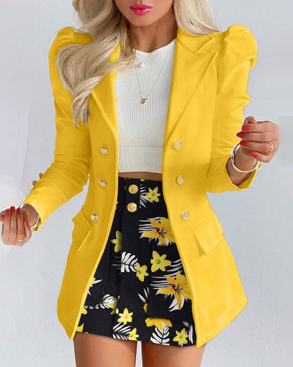 Timeless Capsule Wool Blend Blazer and Mini Skirt Set for Women Limited Edition