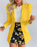 Timeless Capsule Wool Blend Blazer and Mini Skirt Set for Women Limited Edition