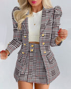 Timeless Capsule Wool Blend Blazer and Mini Skirt Set for Women Limited Edition
