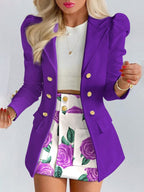 Timeless Capsule Wool Blend Blazer and Mini Skirt Set for Women Limited Edition