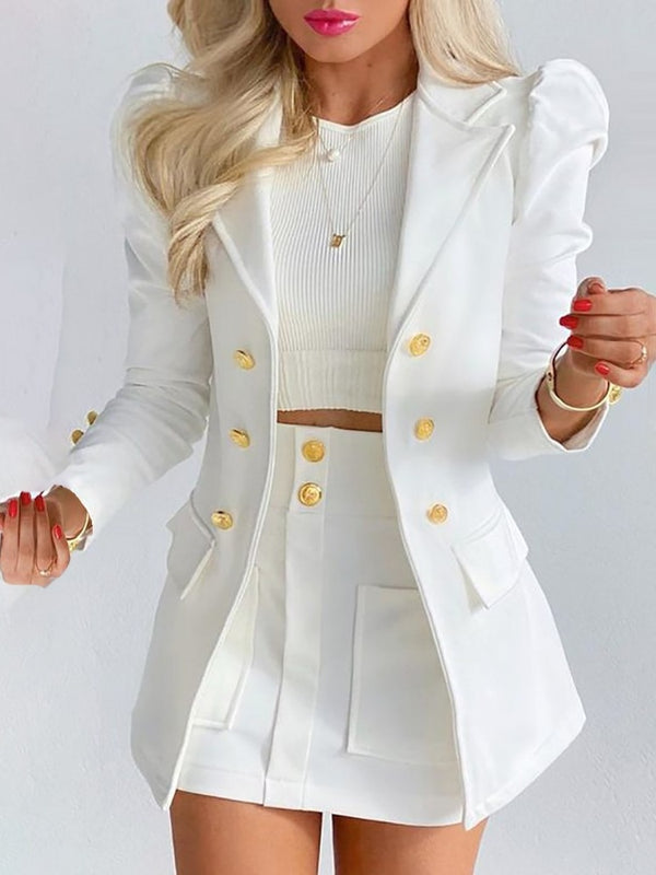 Timeless Capsule Wool Blend Blazer and Mini Skirt Set for Women Limited Edition