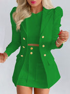 Timeless Capsule Wool Blend Blazer and Mini Skirt Set for Women Limited Edition