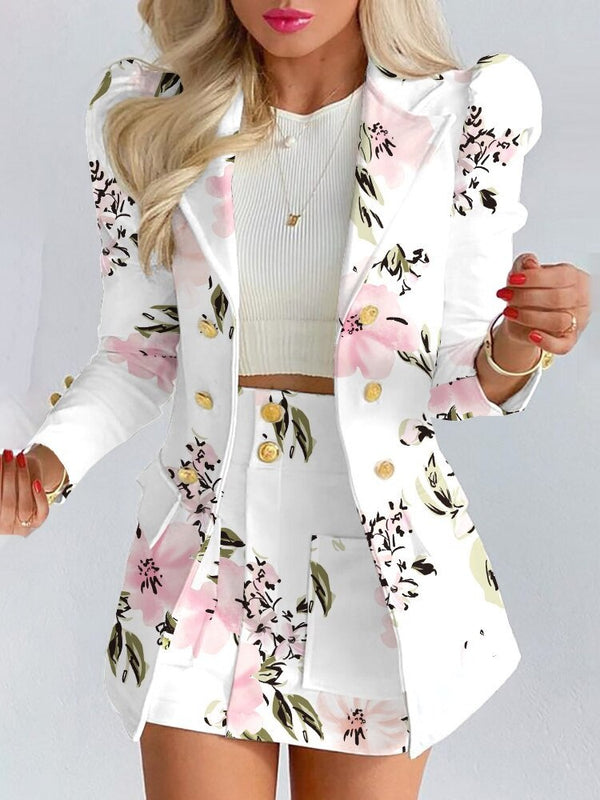 Timeless Capsule Wool Blend Blazer and Mini Skirt Set for Women Limited Edition