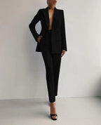 Womens Tailored Blazer And Trousers Set Double Breasted Quiet Luxury Capsule