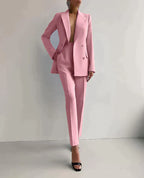 Womens Tailored Blazer And Trousers Set Double Breasted Quiet Luxury Capsule
