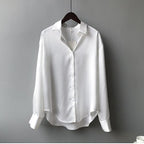 Women's Elegant Long-Sleeved Blouse - Luxurious and Comfortable