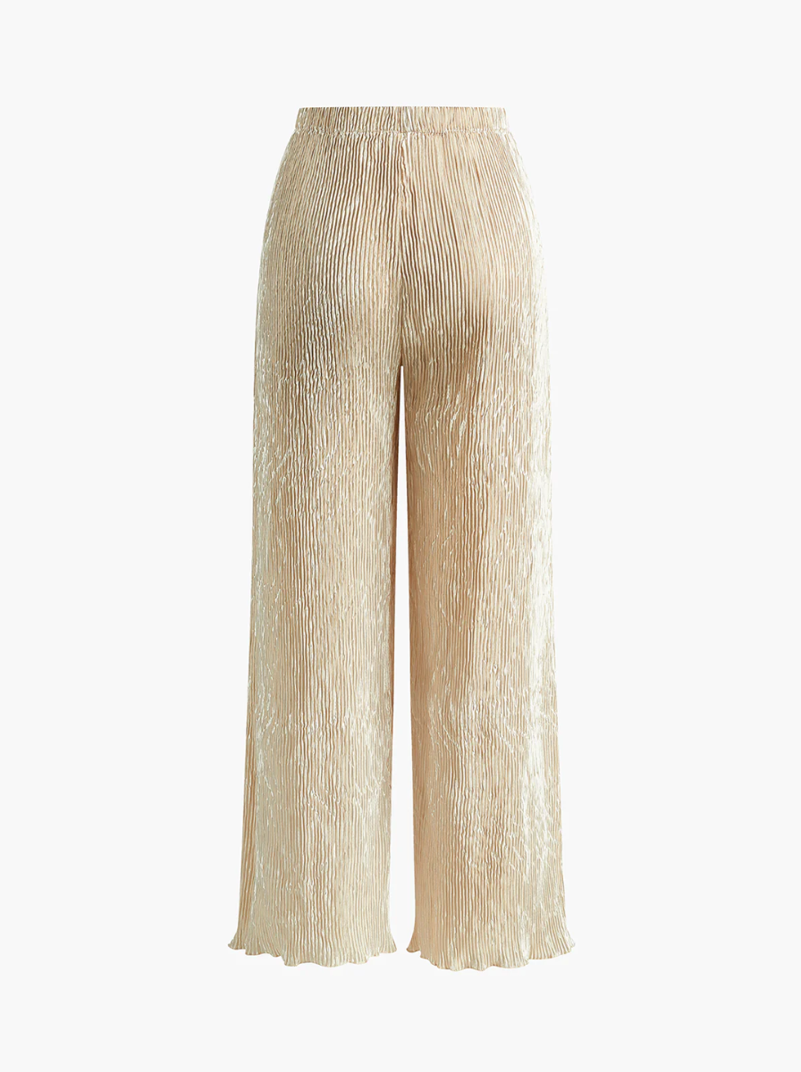 Pleated Fabric Halter Top And Trouser Set Limited Edition Couture Collection