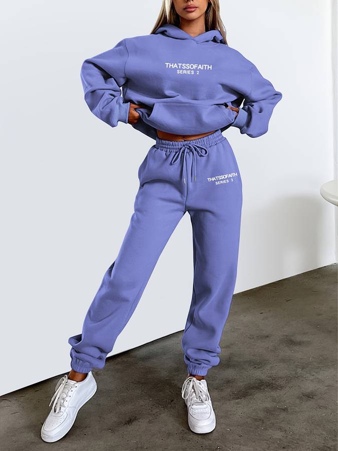 Womens Hoodie And Jogger Set Luxe Cotton Collection Exclusive Quiet Luxury Ensemble