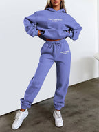 Womens Hoodie And Jogger Set Luxe Cotton Collection Exclusive Quiet Luxury Ensemble