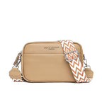 Women's Crossbody Bag - Boxy with Wide Patterned Strap