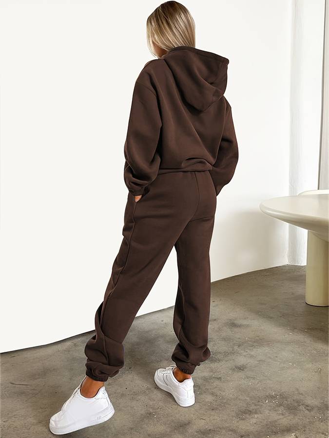 Womens Hoodie And Jogger Set Luxe Cotton Collection Exclusive Quiet Luxury Ensemble
