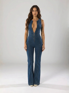 Premium Denim Jumpsuit Heart Back Design Limited Edition