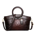 Women's Luxury Crocodile Motif Handbag - Spacious & Secure