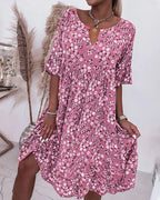 Stylish and Chic Floral V-Neck Dress for Women
