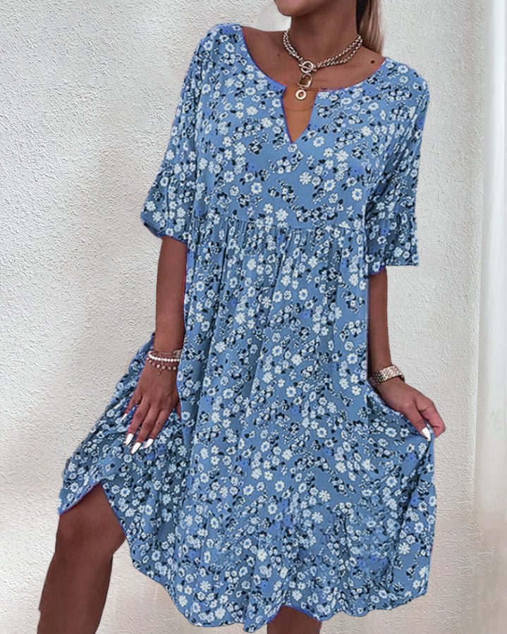 Stylish and Chic Floral V-Neck Dress for Women