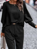 Elegant and Versatile Long-Sleeve Blouse for Women