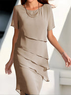Elegant and Stylish Tiered Chiffon Dress for Women