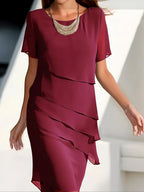 Elegant and Stylish Tiered Chiffon Dress for Women