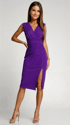Stylish and Casual V Neck Sleeveless Dress for Women