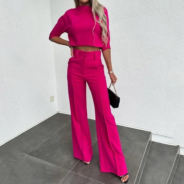 Luxe Crepe Collection Cropped Top And Trousers Set Limited