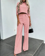 Luxe Crepe Collection Cropped Top And Trousers Set Limited