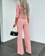 Luxe Crepe Collection Cropped Top And Trousers Set Limited