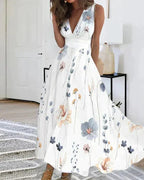 Chic and Casual Floral V-Neck Dress for Women