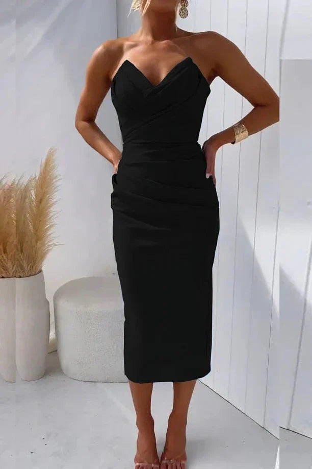 Elegant and Flattering Pleated Dress for Women