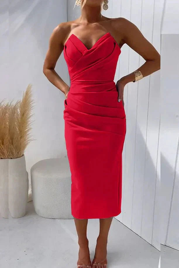 Elegant and Flattering Pleated Dress for Women