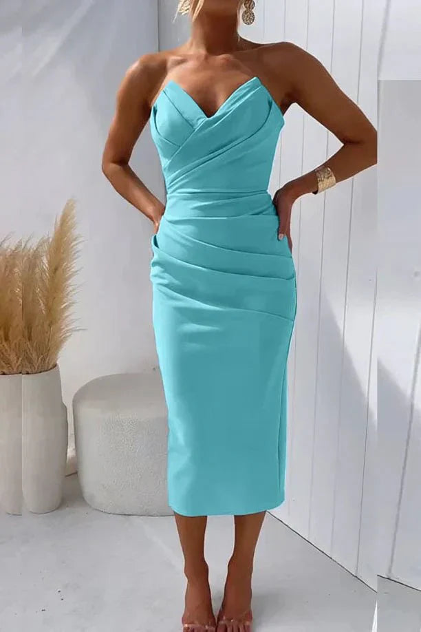 Elegant and Flattering Pleated Dress for Women