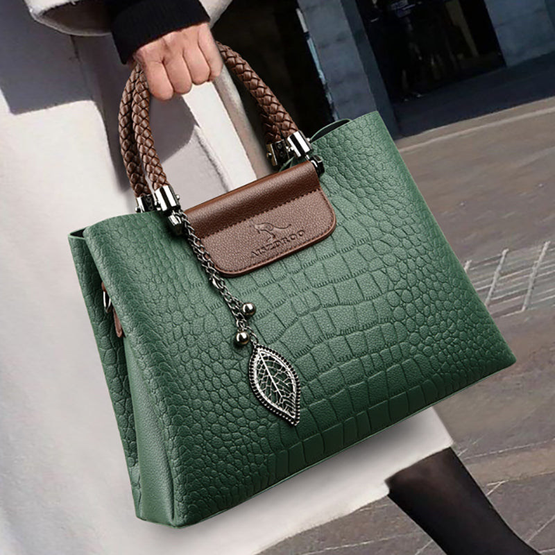 Women's Crocodile Handbag - Top Handle Satchel
