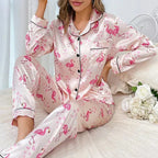 Shiela Flamingo Print Pajama Set Luxe Limited Edition