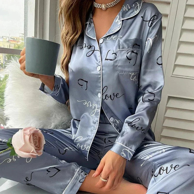Shiela Flamingo Print Pajama Set Luxe Limited Edition