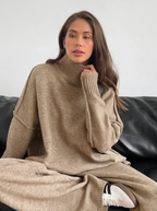 Lux Knit Set Signature Turtleneck Sweater and Wide Leg Pants Exclusive