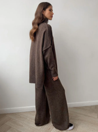 Lux Knit Set Signature Turtleneck Sweater and Wide Leg Pants Exclusive