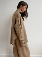 Lux Knit Set Signature Turtleneck Sweater and Wide Leg Pants Exclusive
