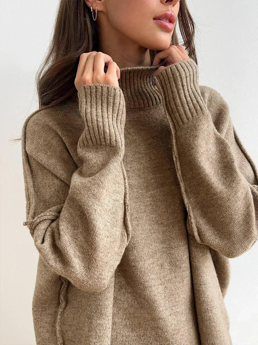 Lux Knit Set Signature Turtleneck Sweater and Wide Leg Pants Exclusive