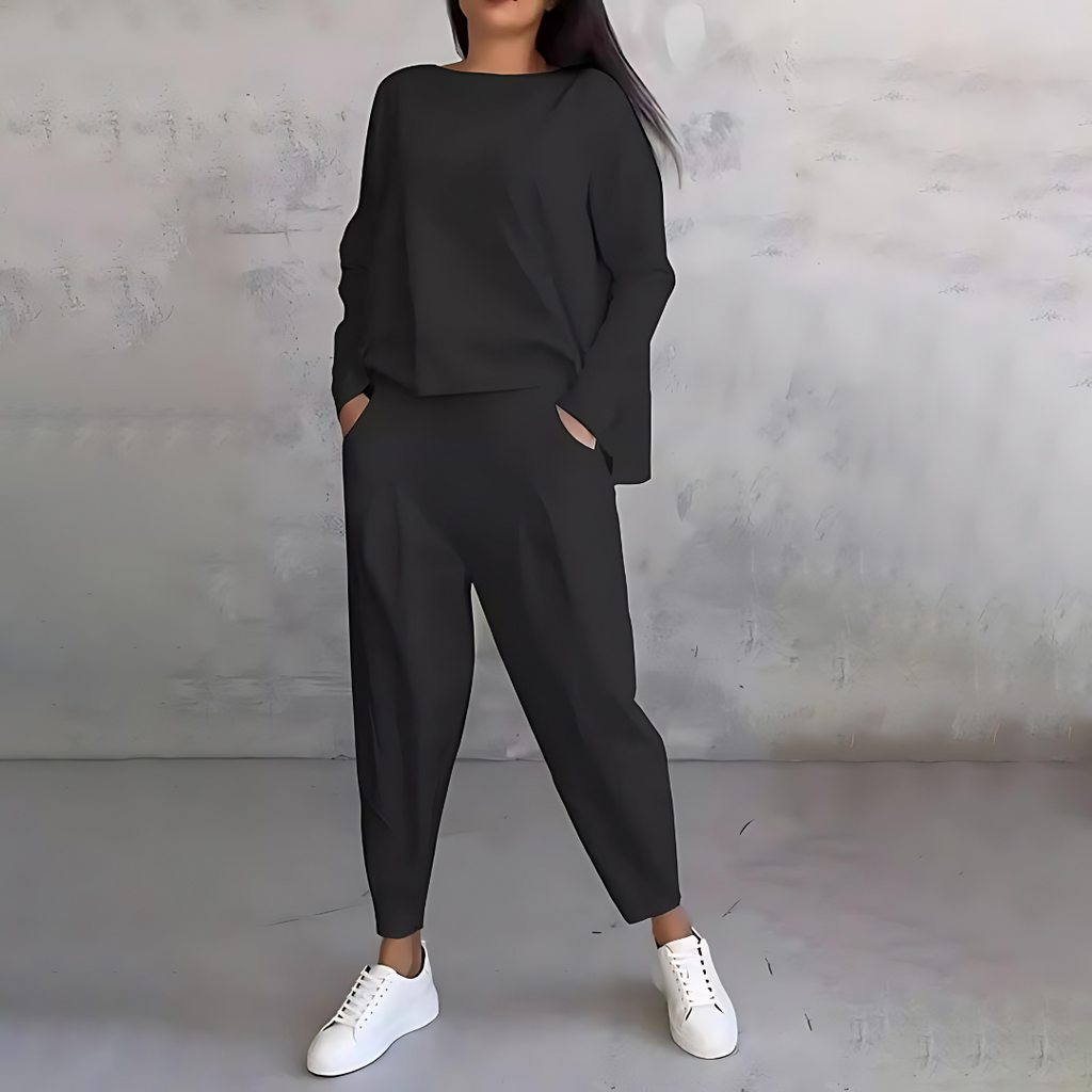 Mila Two Piece Premium Luxe Jersey Set Black Collection Limited Edition